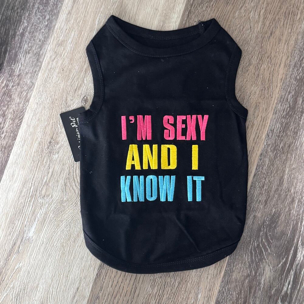 Parisian Pet 'Sexy and I Know It' Dog & Cat Embroidered Shirt XL